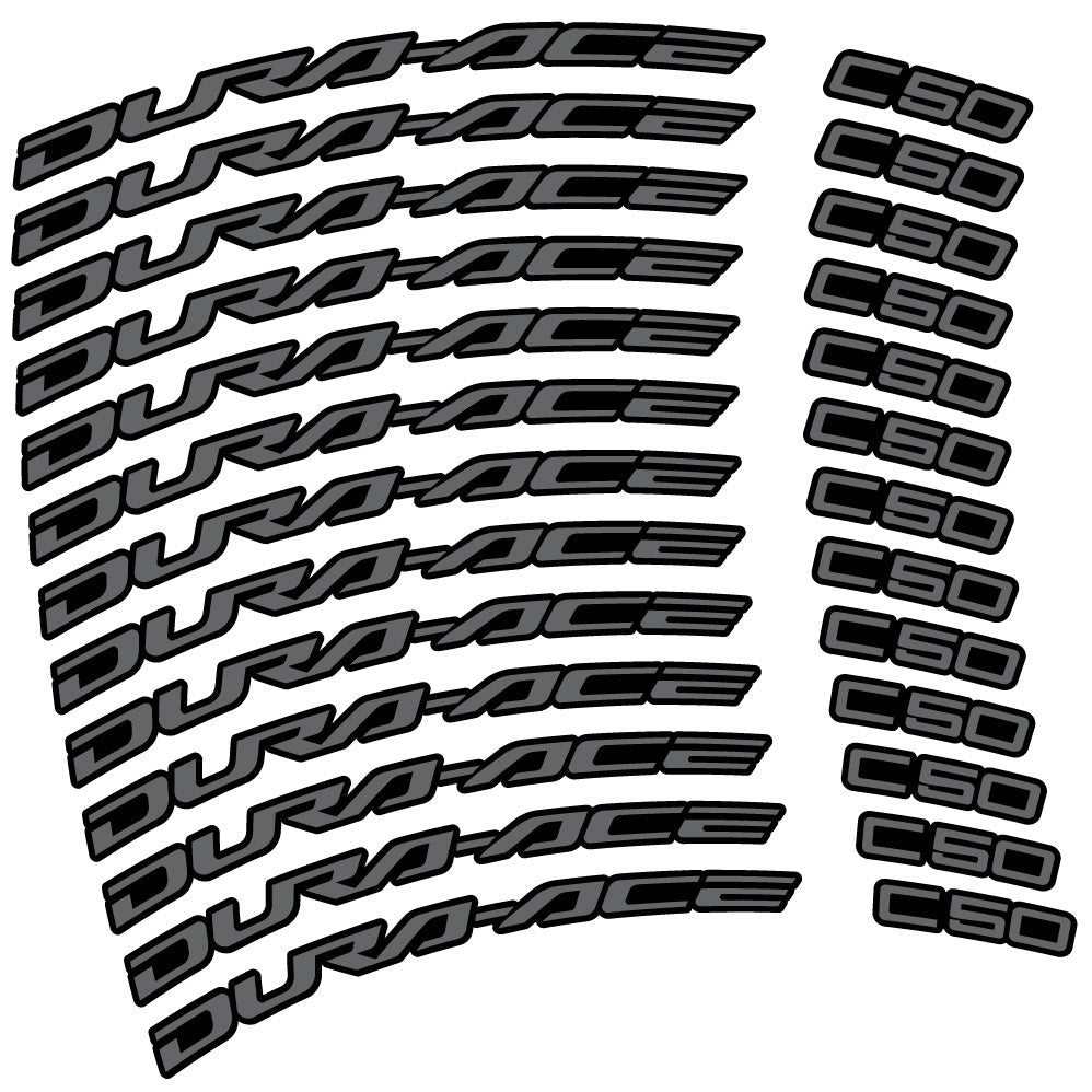 Stickers Shimano DuraAce C50 Carbon 2022 compatibles Autocollants roues Route