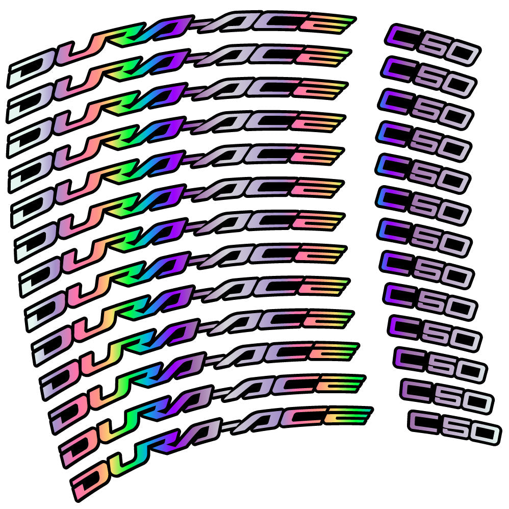 Stickers Shimano DuraAce C50 Carbon 2022 compatibles Autocollants roues Route