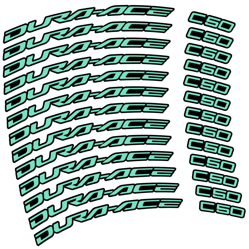 Stickers Shimano DuraAce C50 Carbon 2022 compatibles Autocollants roues Route
