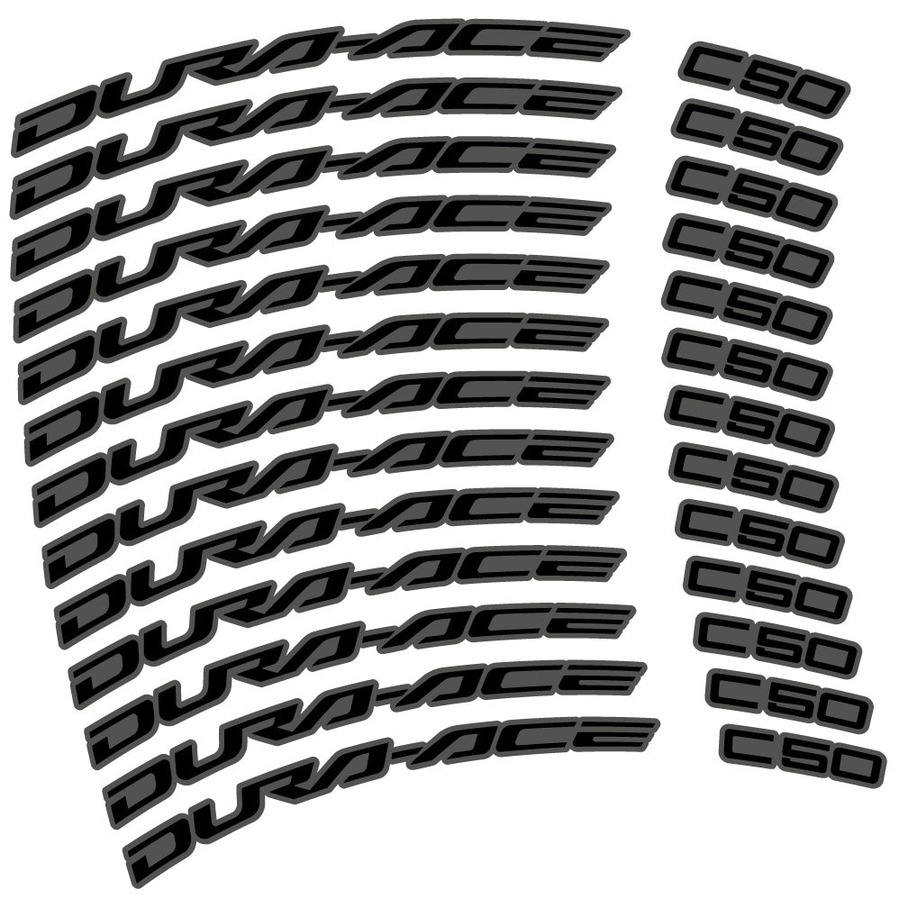 Stickers Shimano DuraAce C50 Carbon 2022 compatibles Autocollants roues Route