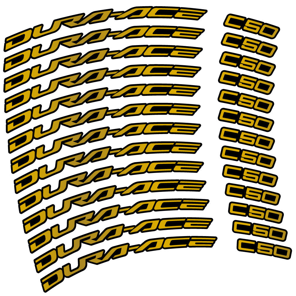 Stickers Shimano DuraAce C50 Carbon 2022 compatibles Autocollants roues Route