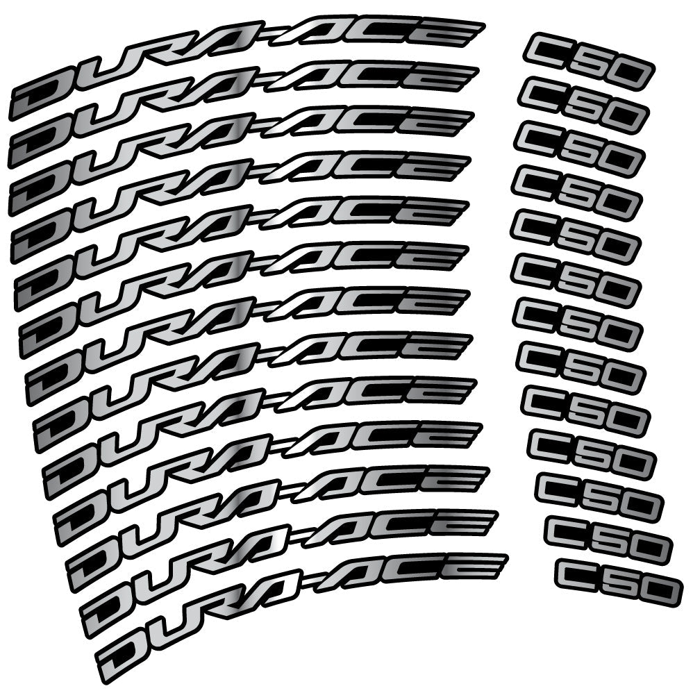 Stickers Shimano DuraAce C50 Carbon 2022 compatibles Autocollants roues Route