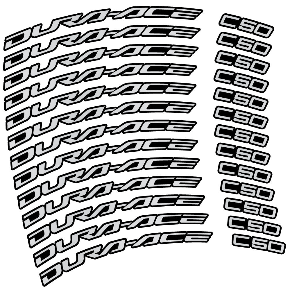 Stickers Shimano DuraAce C50 Carbon 2022 compatibles Autocollants roues Route