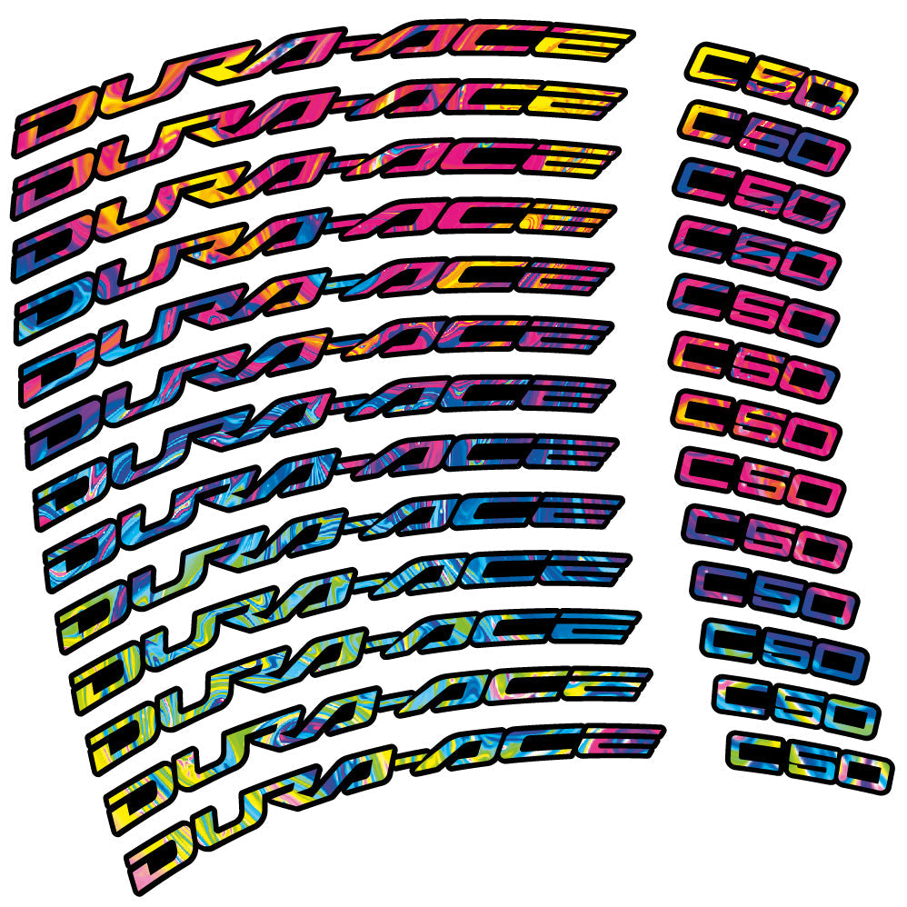 Stickers Shimano DuraAce C50 Carbon 2022 compatibles Autocollants roues Route