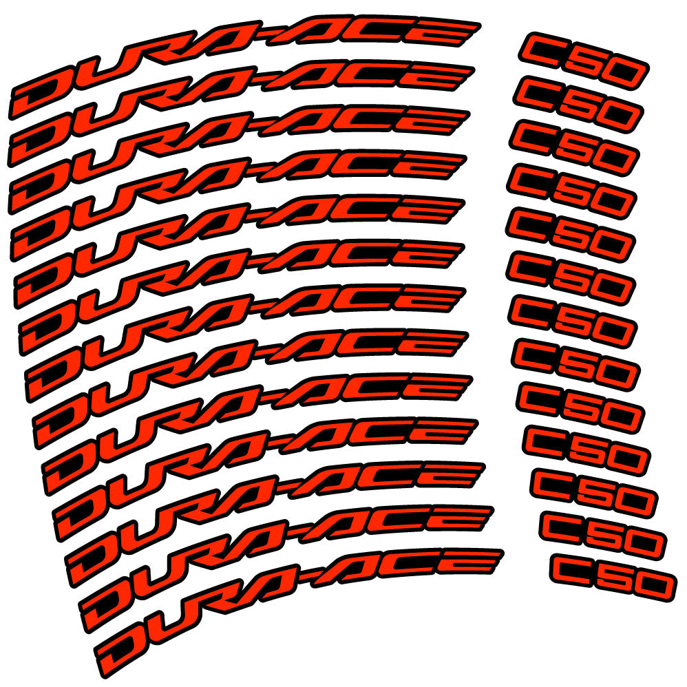 Stickers Shimano DuraAce C50 Carbon 2022 compatibles Autocollants roues Route
