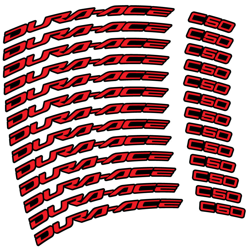 Stickers Shimano DuraAce C50 Carbon 2022 compatibles Autocollants roues Route