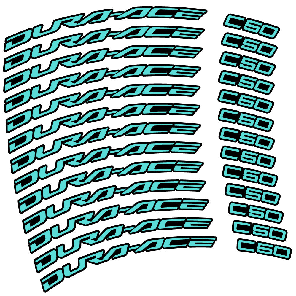 Stickers Shimano DuraAce C50 Carbon 2022 compatibles Autocollants roues Route