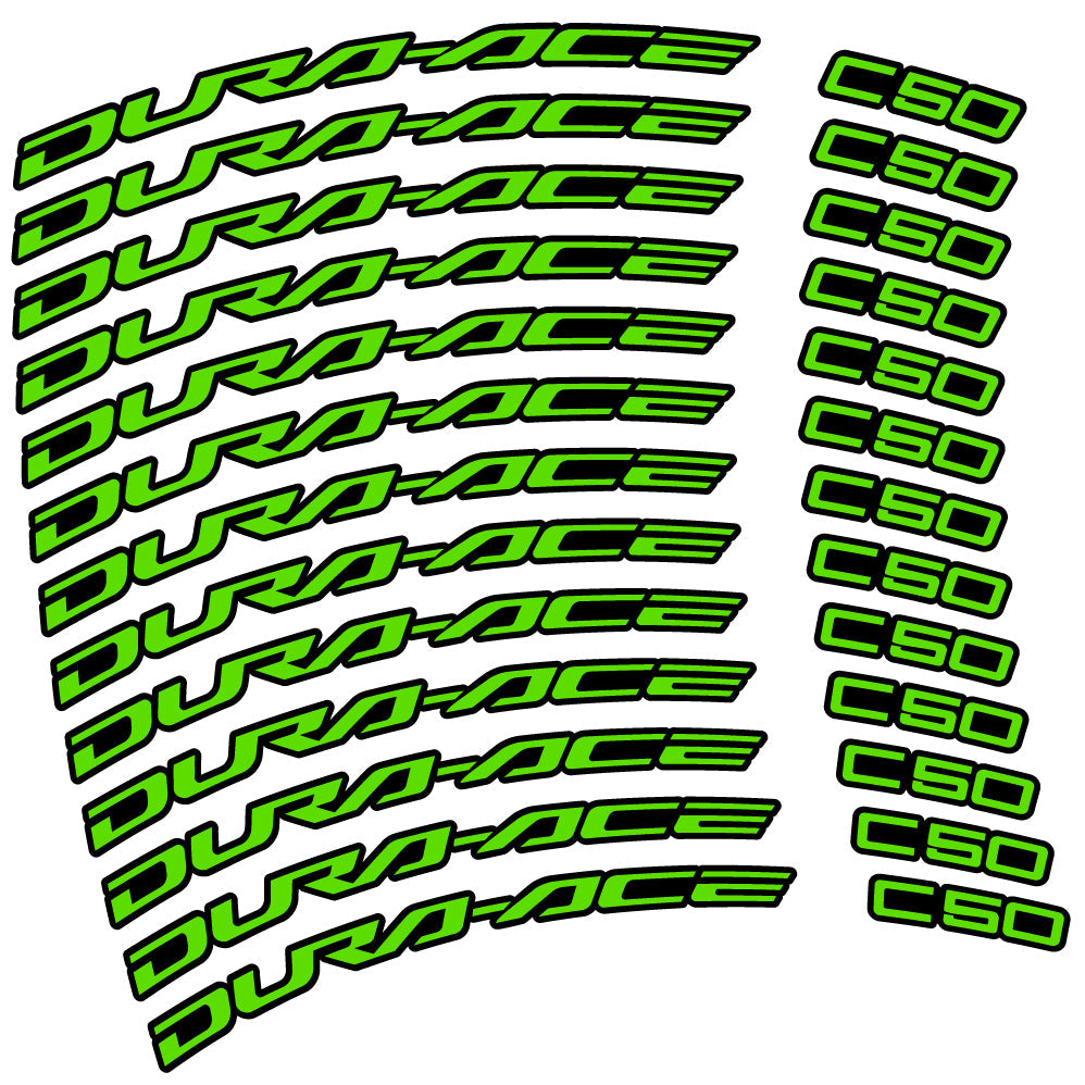 Stickers Shimano DuraAce C50 Carbon 2022 compatibles Autocollants roues Route