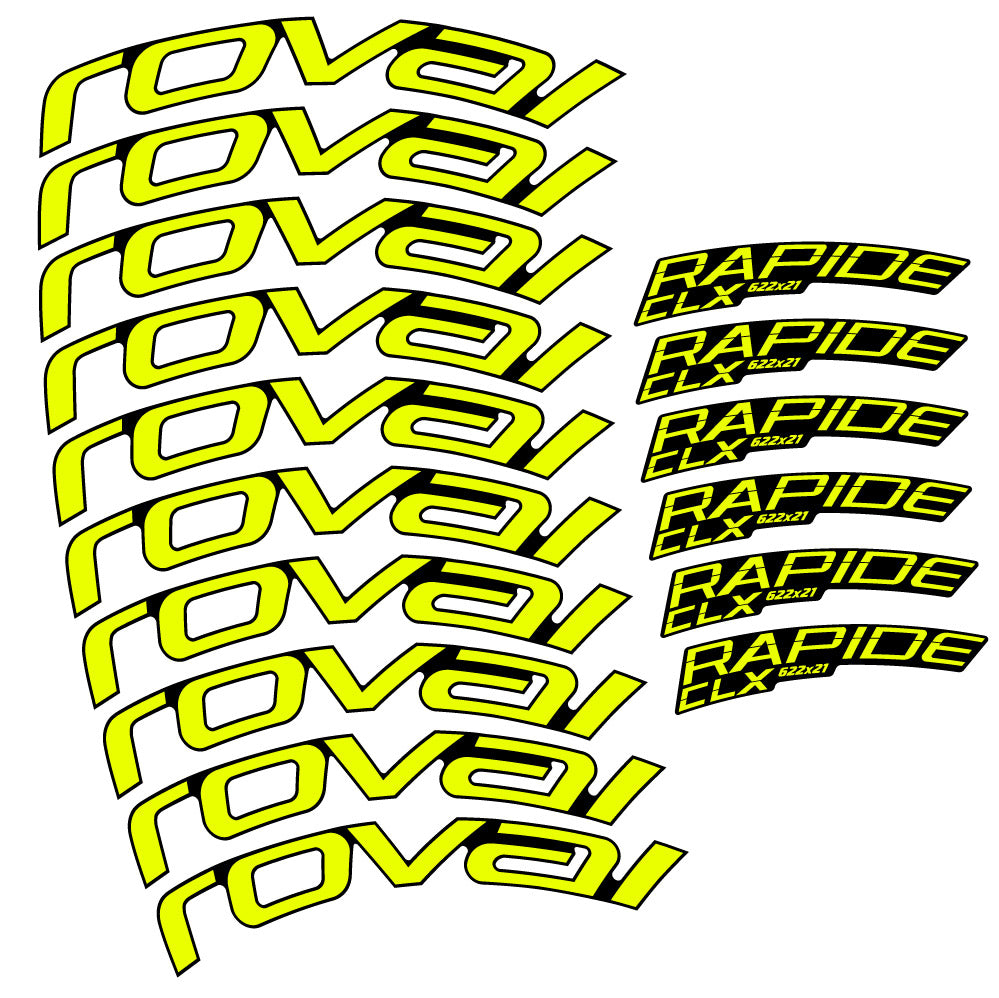 Autocollant Roval Rapide CLX 2, Roues Route 51+60mm , Autocollant vélo vinyle