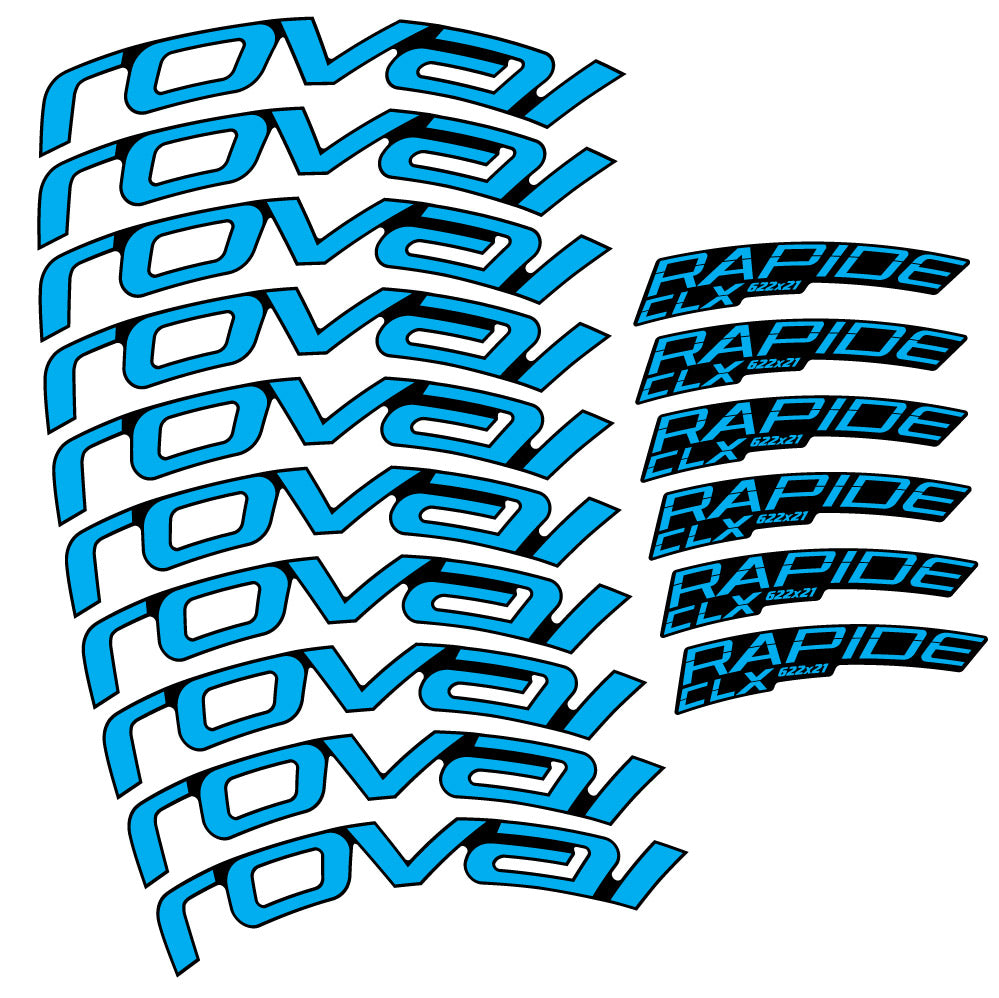 Autocollant Roval Rapide CLX 2, Roues Route 51+60mm , Autocollant vélo vinyle