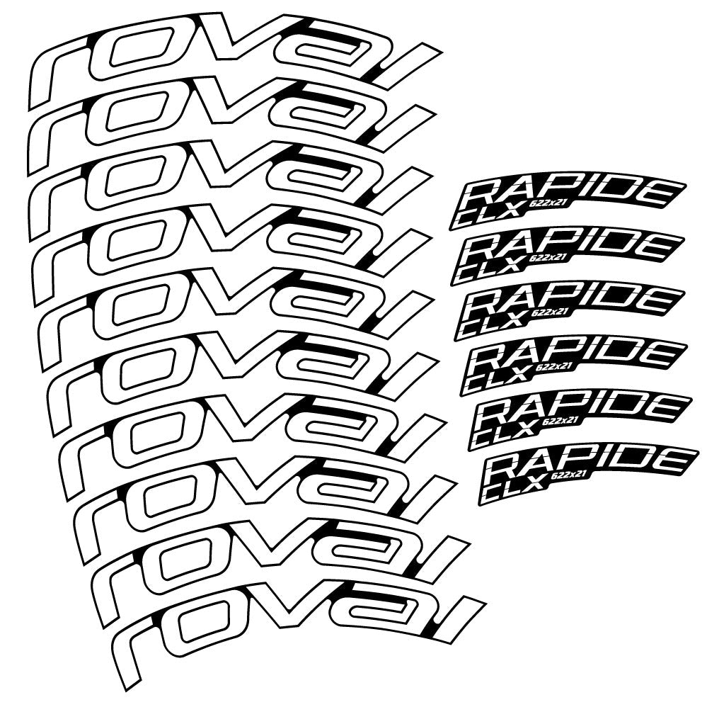 Autocollant Roval Rapide CLX 2, Roues Route 51+60mm , Autocollant vélo vinyle