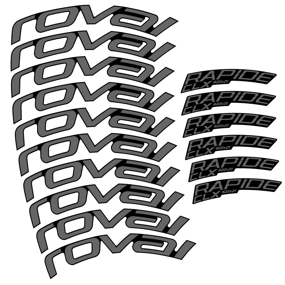 Autocollant Roval Rapide CLX 2, Roues Route 51+60mm , Autocollant vélo vinyle