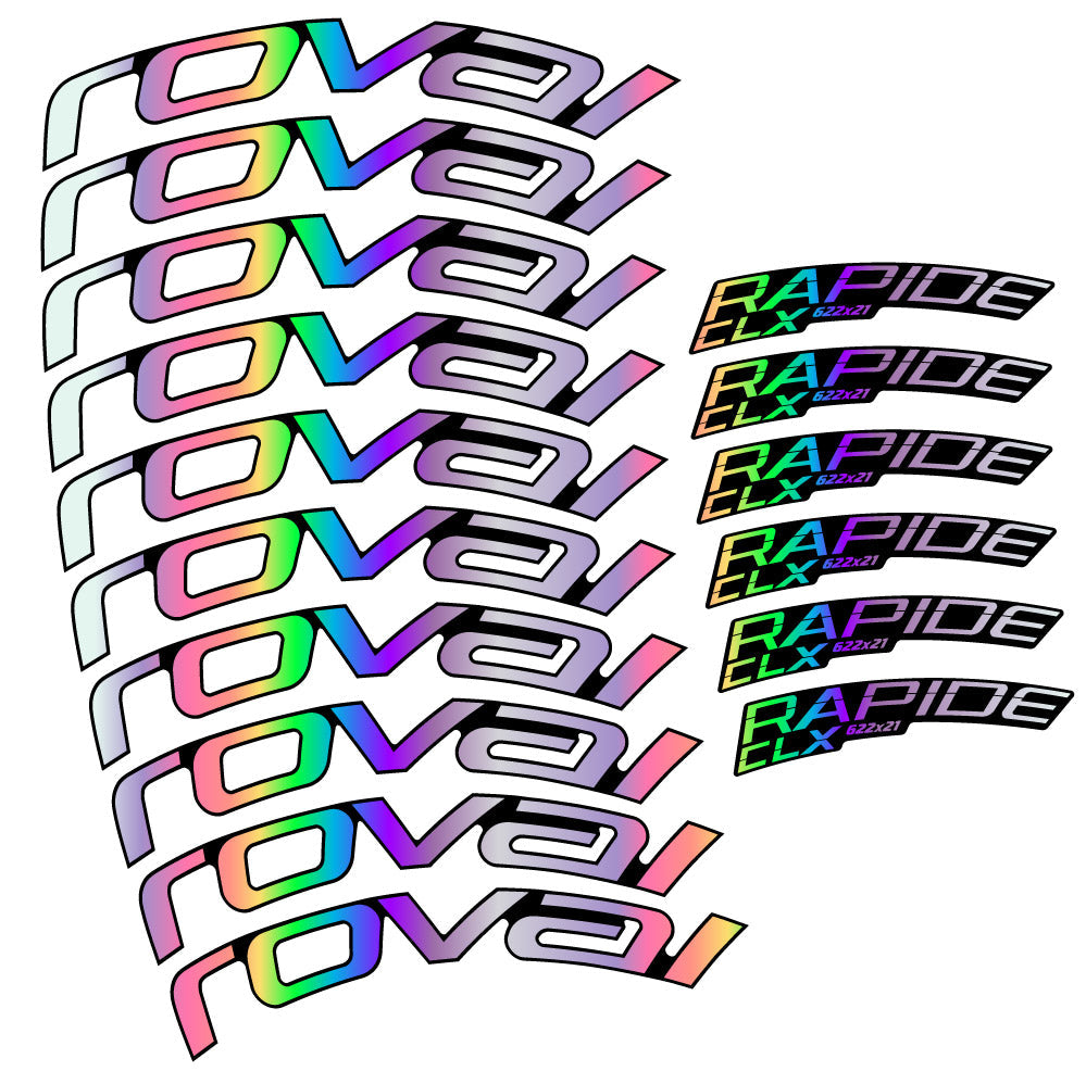 Autocollant Roval Rapide CLX 2, Roues Route 51+60mm , Autocollant vélo vinyle