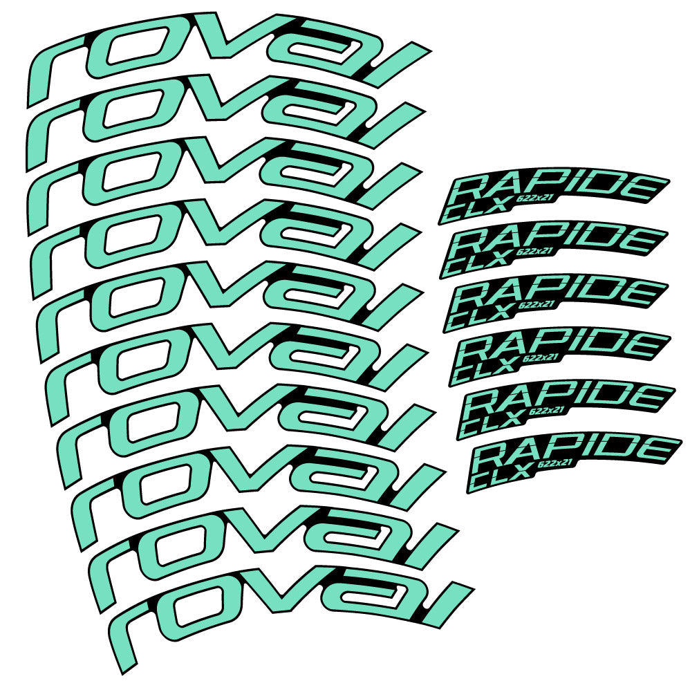Autocollant Roval Rapide CLX 2, Roues Route 51+60mm , Autocollant vélo vinyle