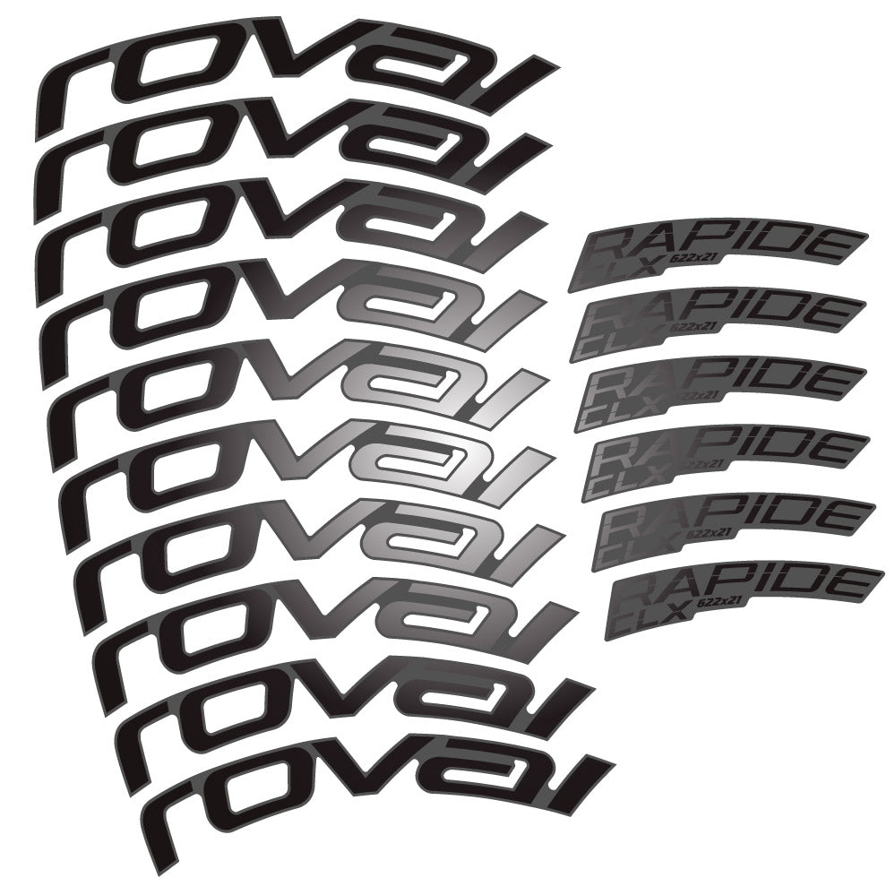 Autocollant Roval Rapide CLX 2, Roues Route 51+60mm , Autocollant vélo vinyle