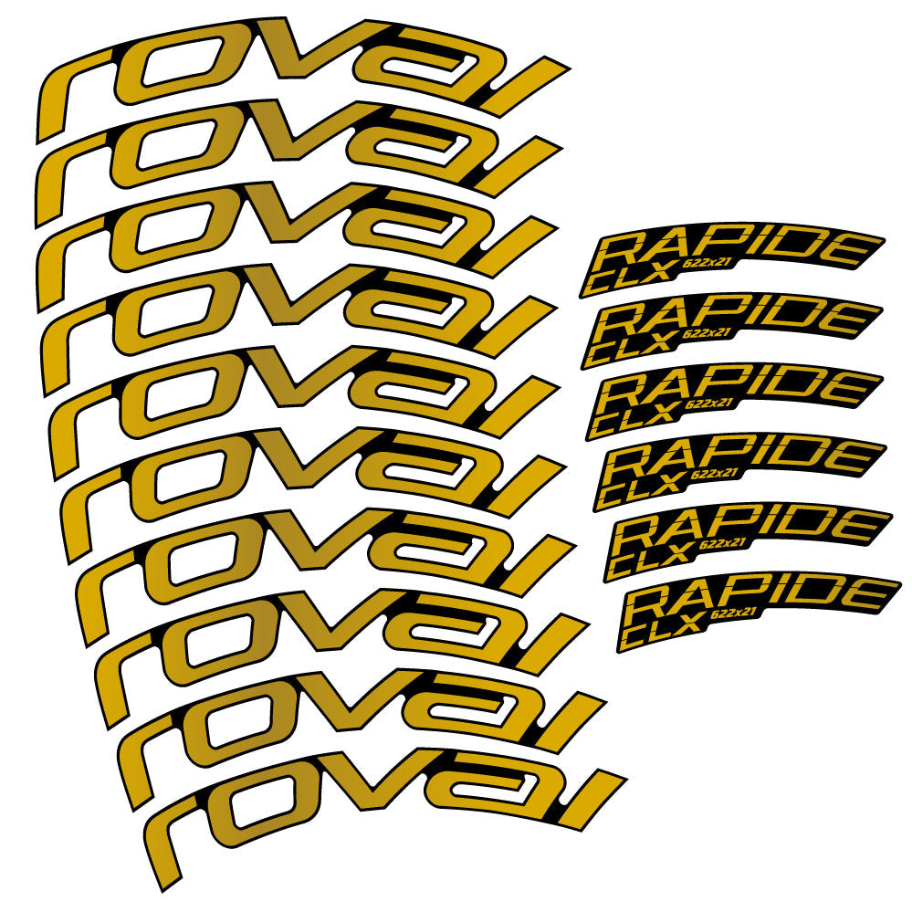 Autocollant Roval Rapide CLX 2, Roues Route 51+60mm , Autocollant vélo vinyle