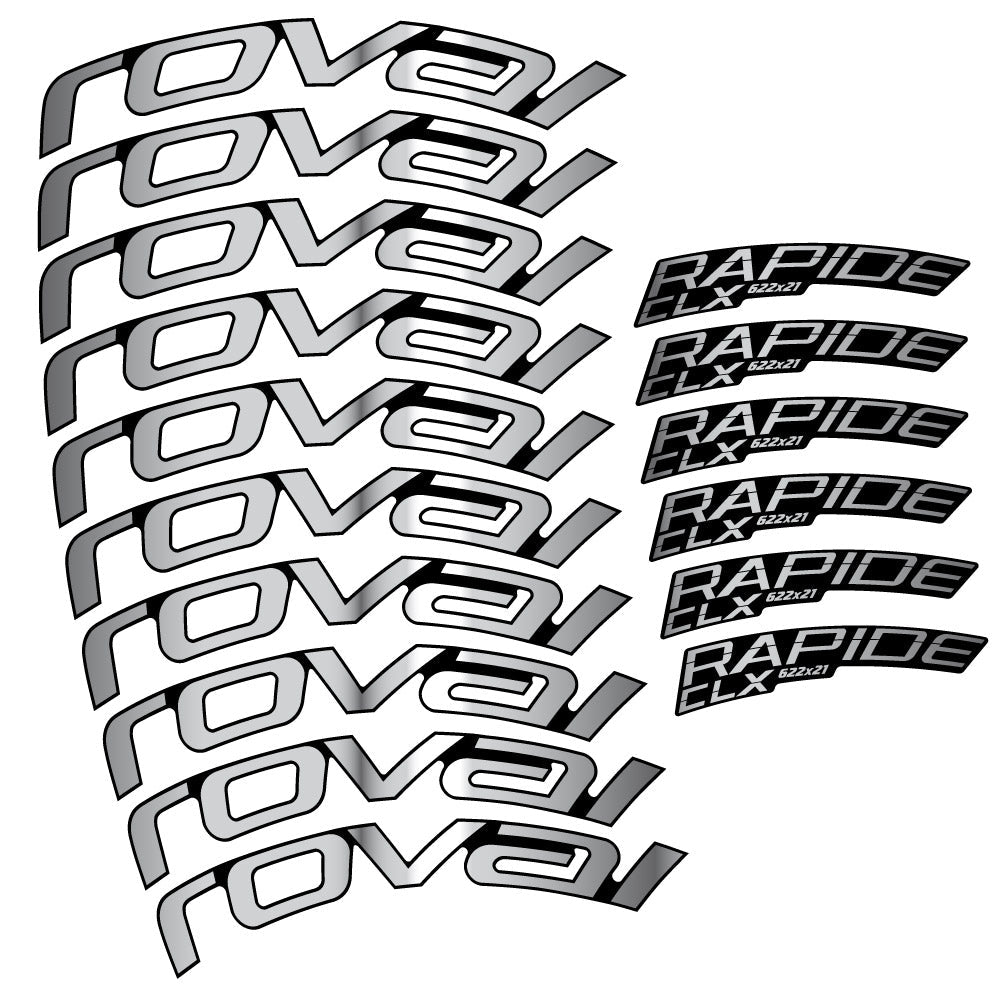 Autocollant Roval Rapide CLX 2, Roues Route 51+60mm , Autocollant vélo vinyle