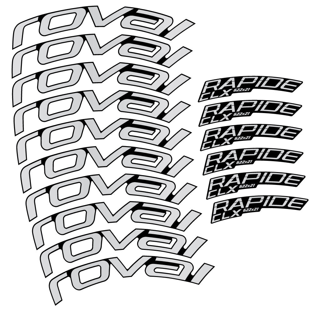 Autocollant Roval Rapide CLX 2, Roues Route 51+60mm , Autocollant vélo vinyle