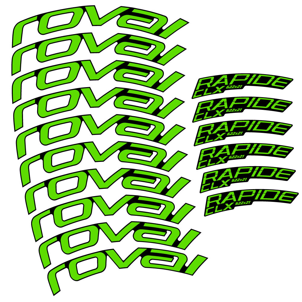 Autocollant Roval Rapide CLX 2, Roues Route 51+60mm , Autocollant vélo vinyle