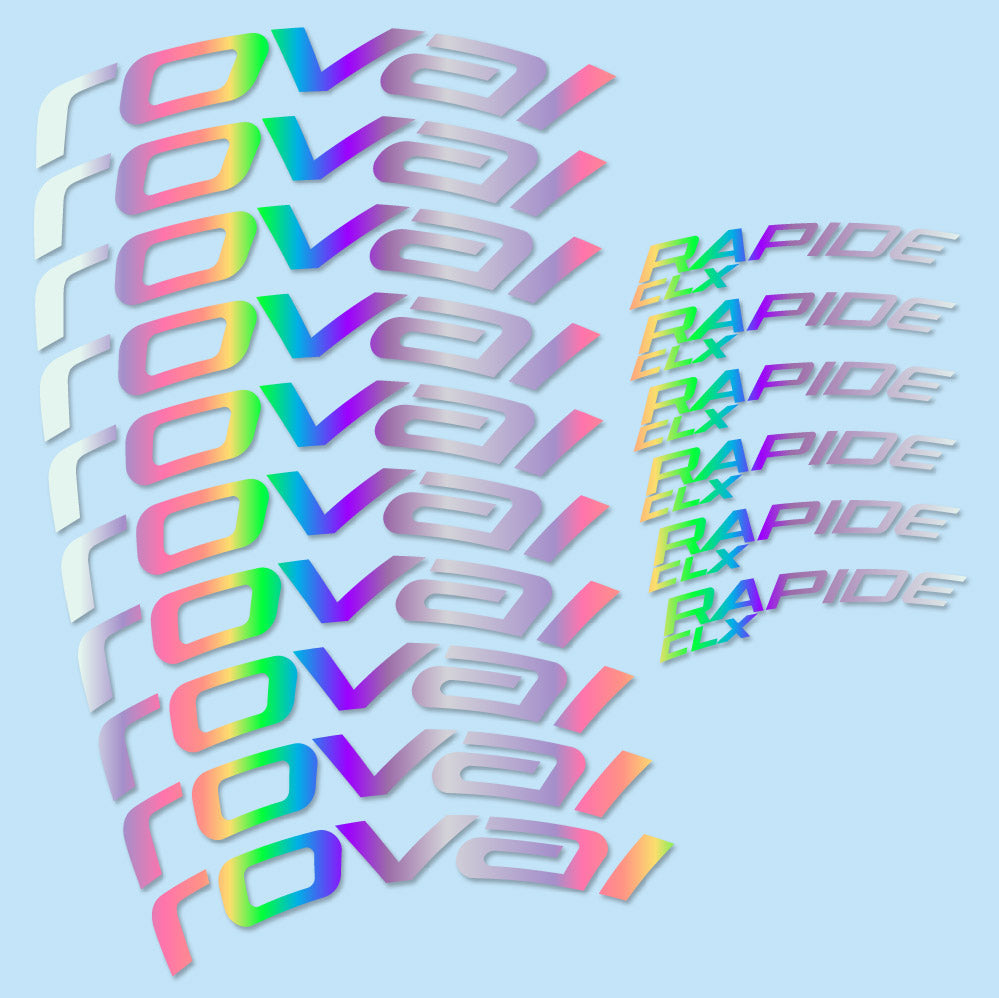 Autocollant Roval Rapide CLX 2, Roues Route 51+60mm, Autocollant Vélo vinyle