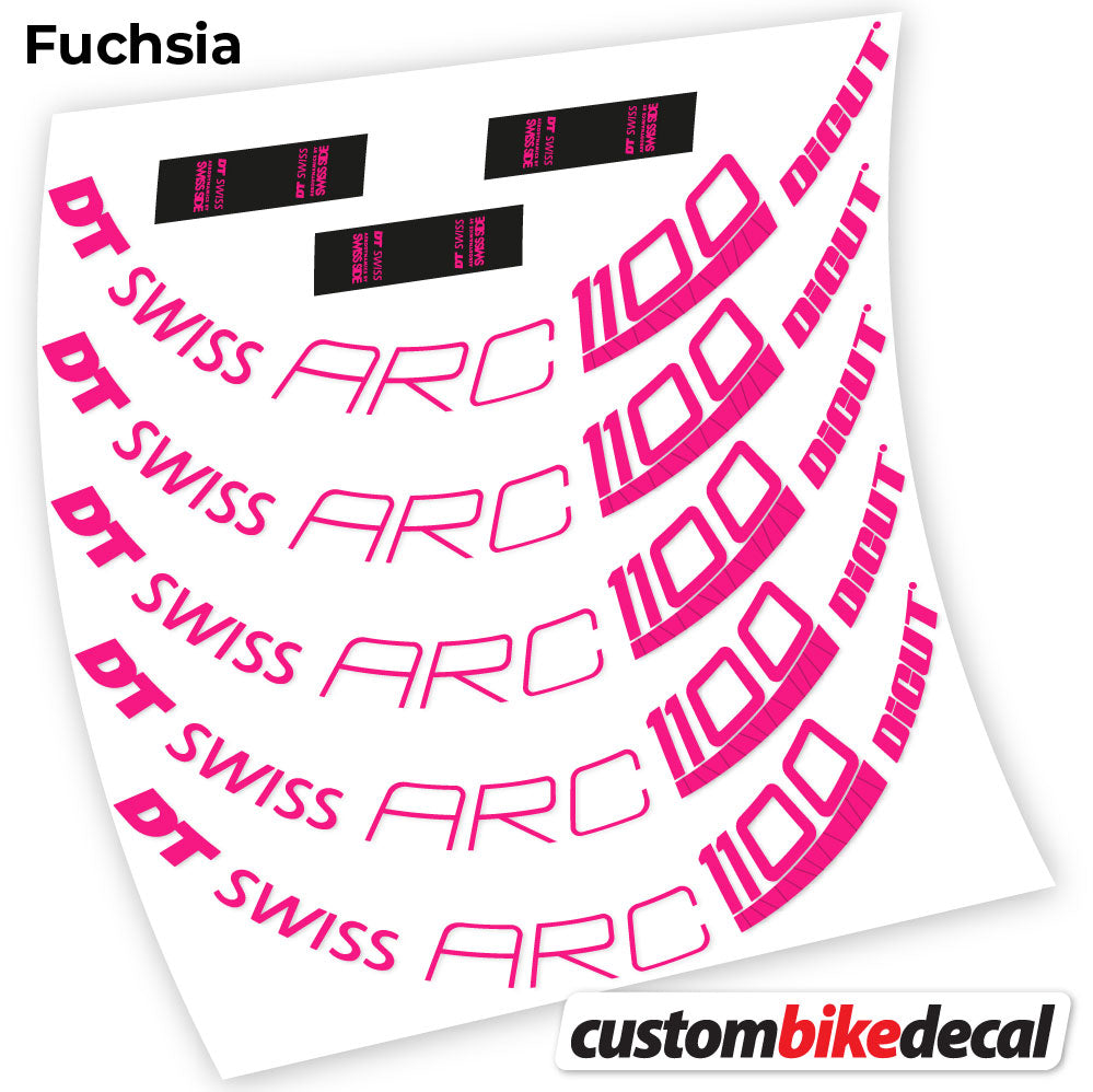 Fuchsia decal for DT Swiss ARC 1100 Dicut 80 road wheel 80mm – bike sticker vinyl