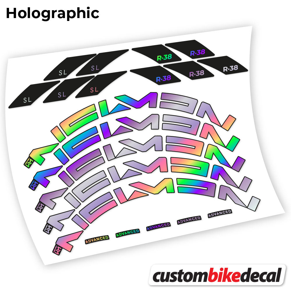 Hollographic decal for Newmen Advanced SL R.38 Carbon road wheel 35mm – bike sticker vinyl