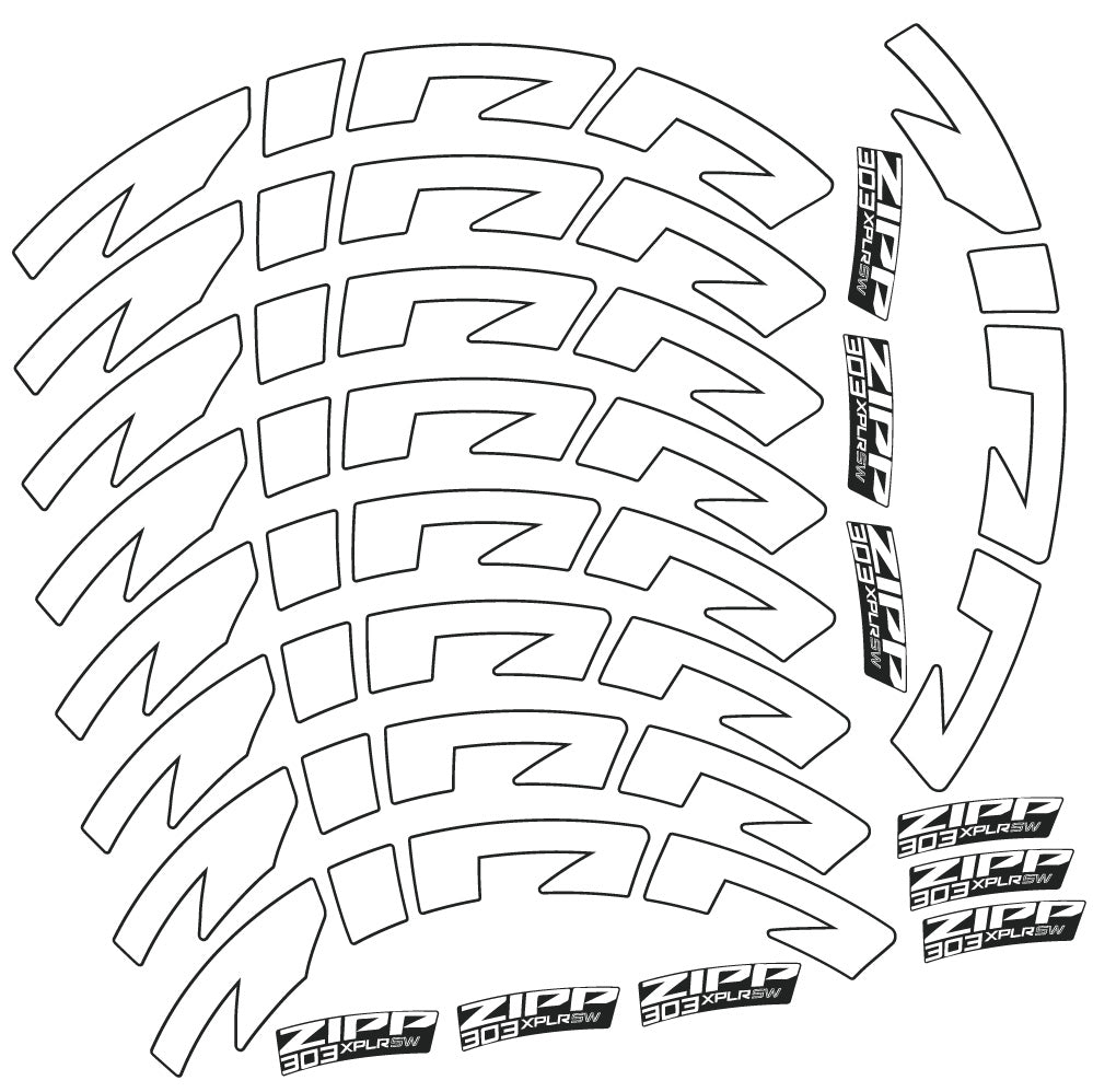 Stickers Zipp 303 XPLR SW compatibles Autocollants roues Route