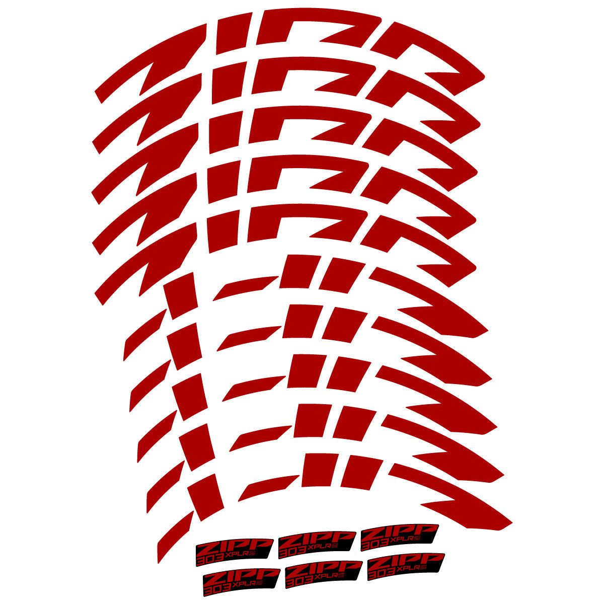 Dark Red decal for Zipp 303 XPLR S road wheel 54mm – bike sticker vinyl