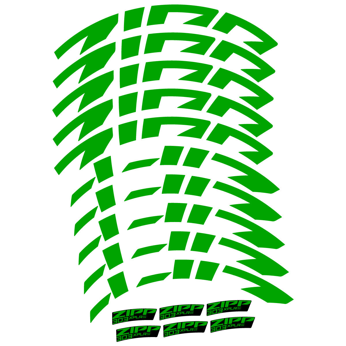 Green decal for Zipp 303 XPLR S road wheel 54mm – bike sticker vinyl