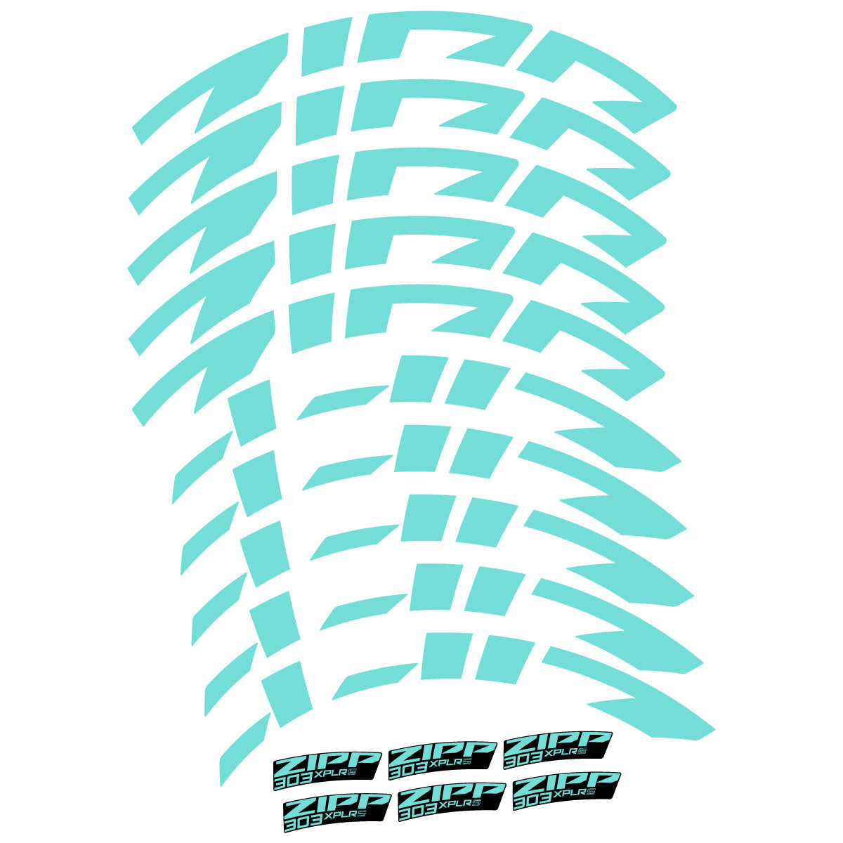 Blue Green decal for Zipp 303 XPLR S road wheel 54mm – bike sticker vinyl