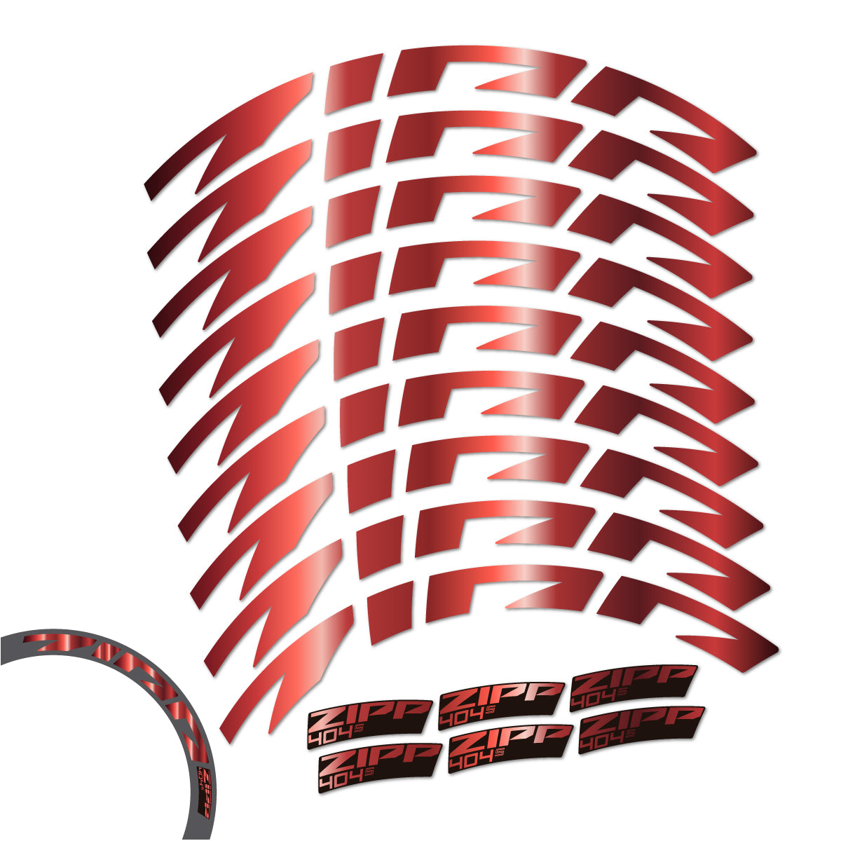 Stickers compatibles Zipp 404 S 2026 pour jantes route 58 mm – autocollants vinyle - Cuivre