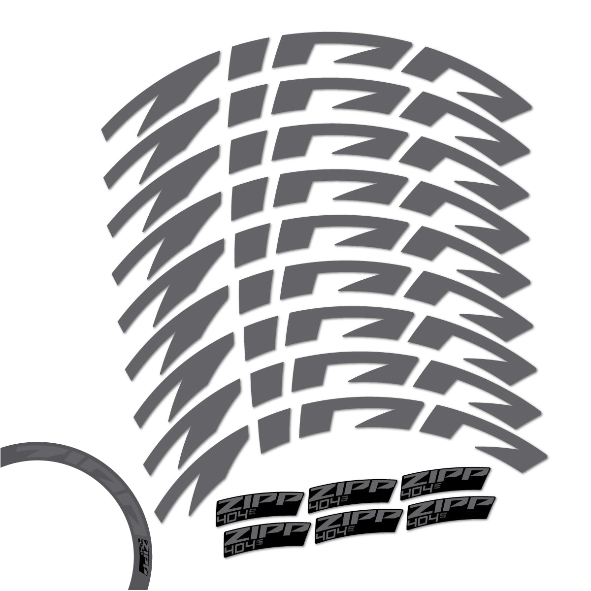 Medium Grey decal for Zipp 404 S 2026 road wheel 58mm – bike sticker vinyl
