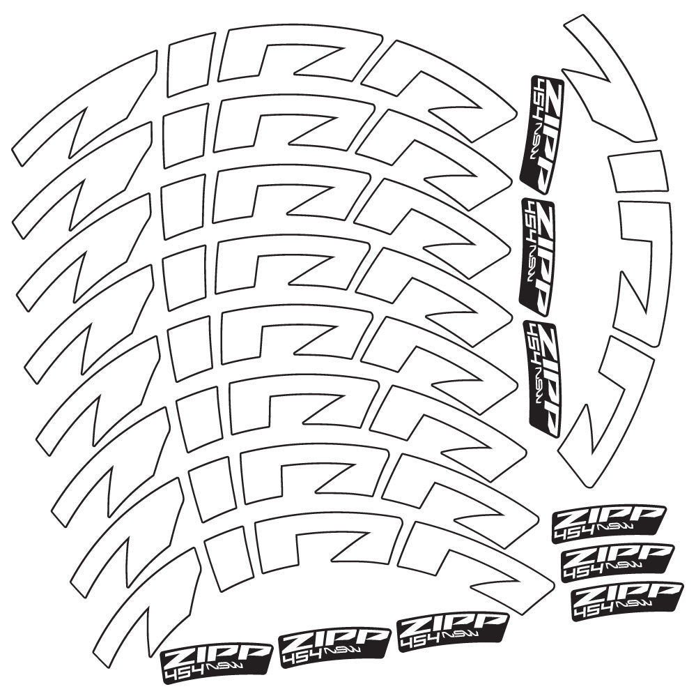 Stickers Zipp 454 NSW compatibles Autocollants roues Route