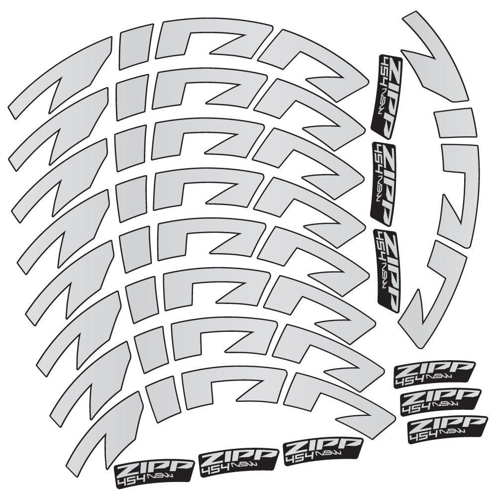 Stickers Zipp 454 NSW compatibles - Autocollants roue vélo route