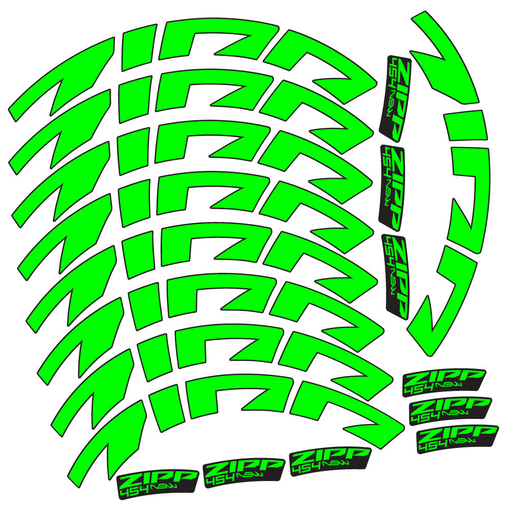 Stickers Zipp 454 NSW compatibles - Autocollants roue vélo route