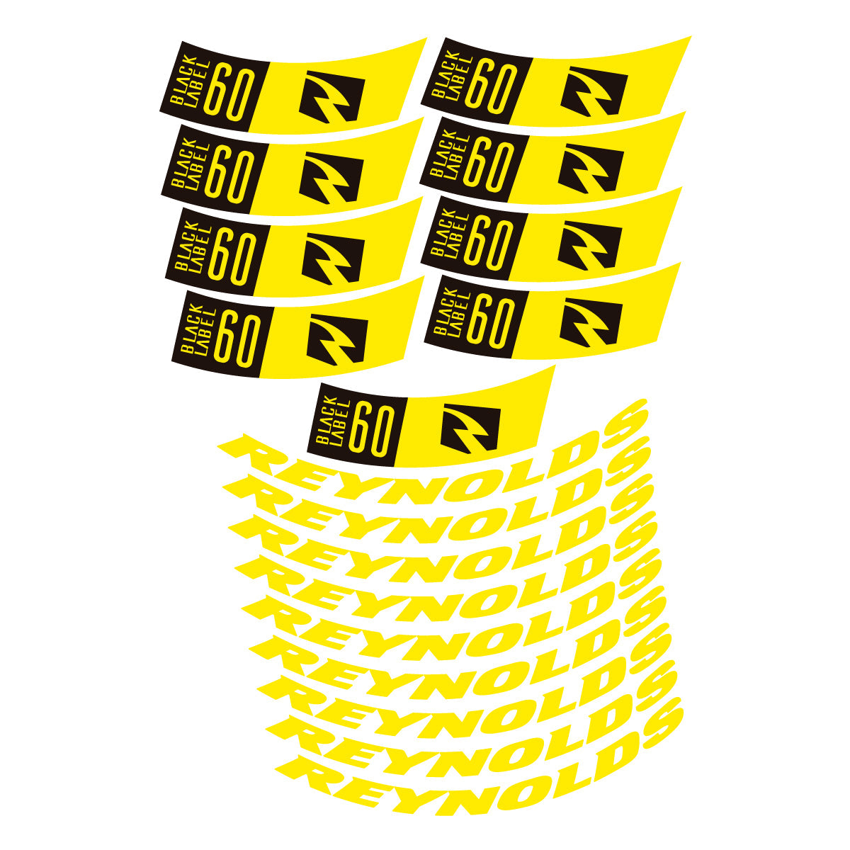 Yellow decal for Reynolds BL60 2026 road wheel 60mm – bike sticker vinyl
