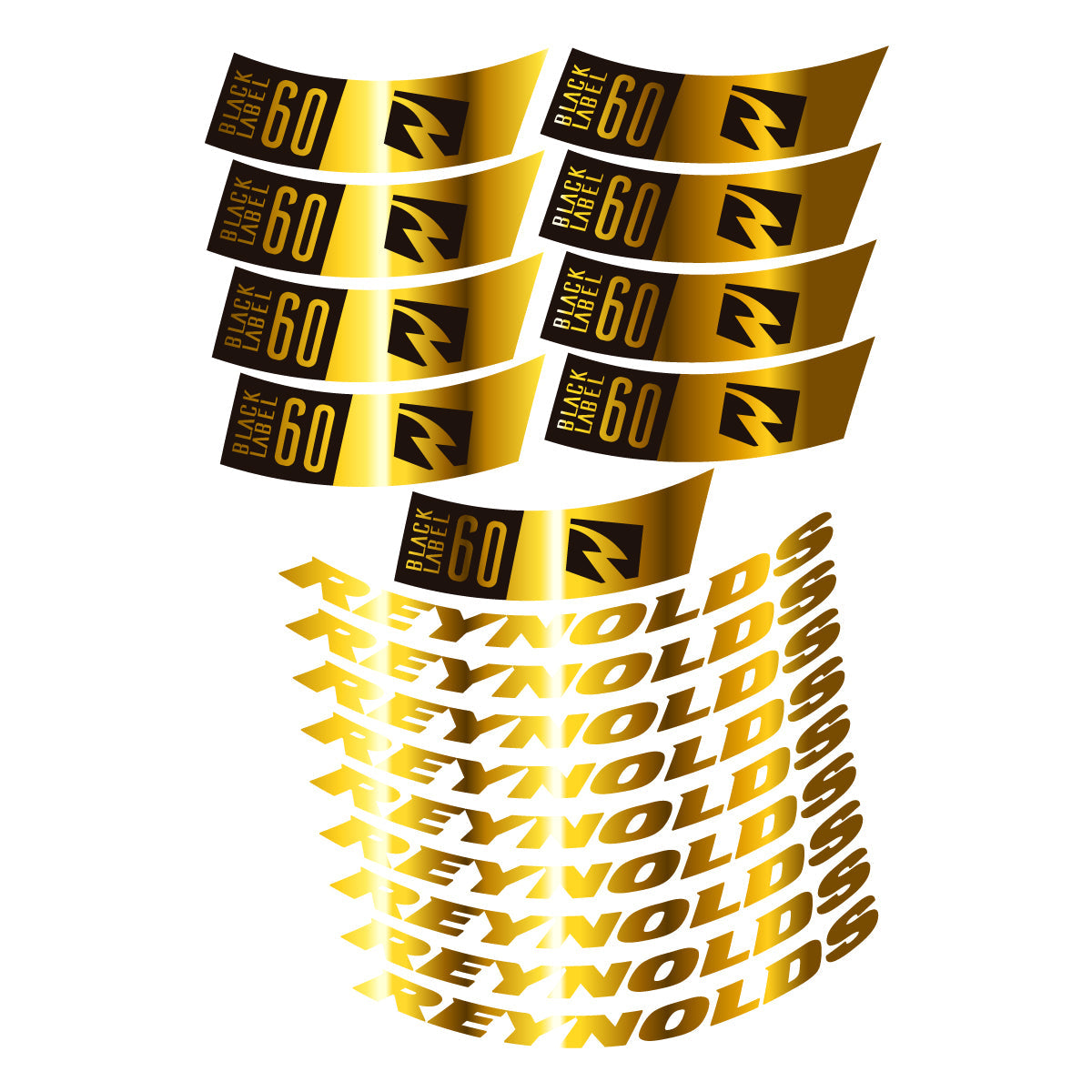 Chrome Gold decal for Reynolds BL60 2026 road wheel 60mm – bike sticker vinyl