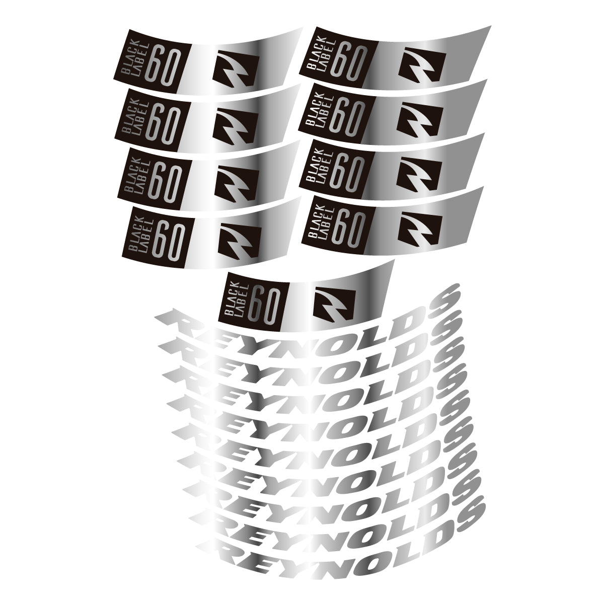 Chrome Silver decal for Reynolds BL60 2026 road wheel 60mm – bike sticker vinyl