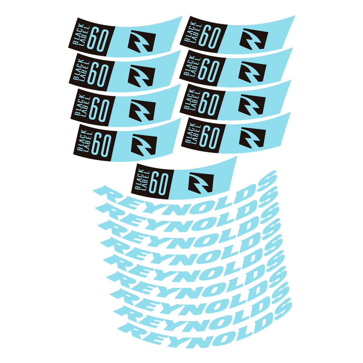 Sky Blue decal for Reynolds BL60 2026 road wheel 60mm – bike sticker vinyl