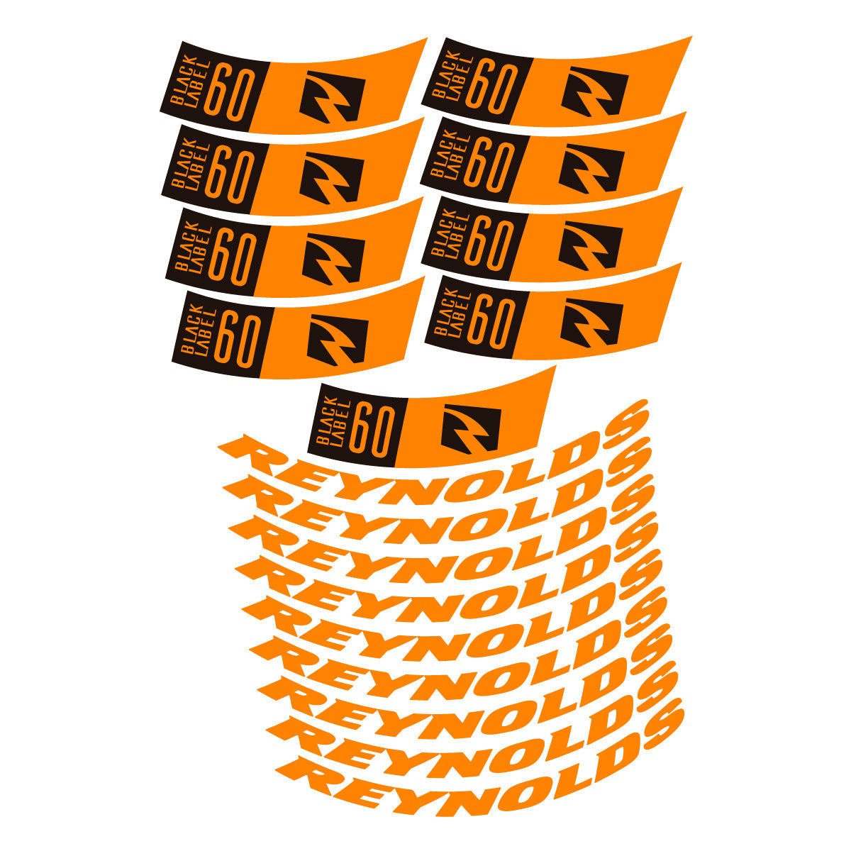 Light Neon Orange decal for Reynolds BL60 2026 road wheel 60mm – bike sticker vinyl