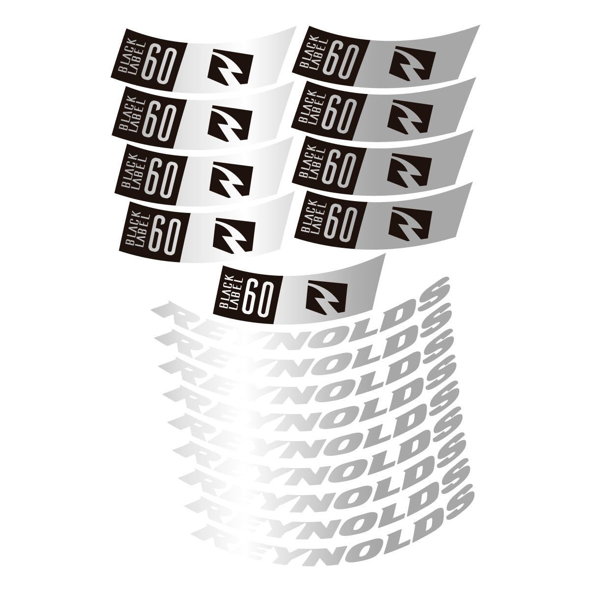 Light Silver decal for Reynolds BL60 2026 road wheel 60mm – bike sticker vinyl