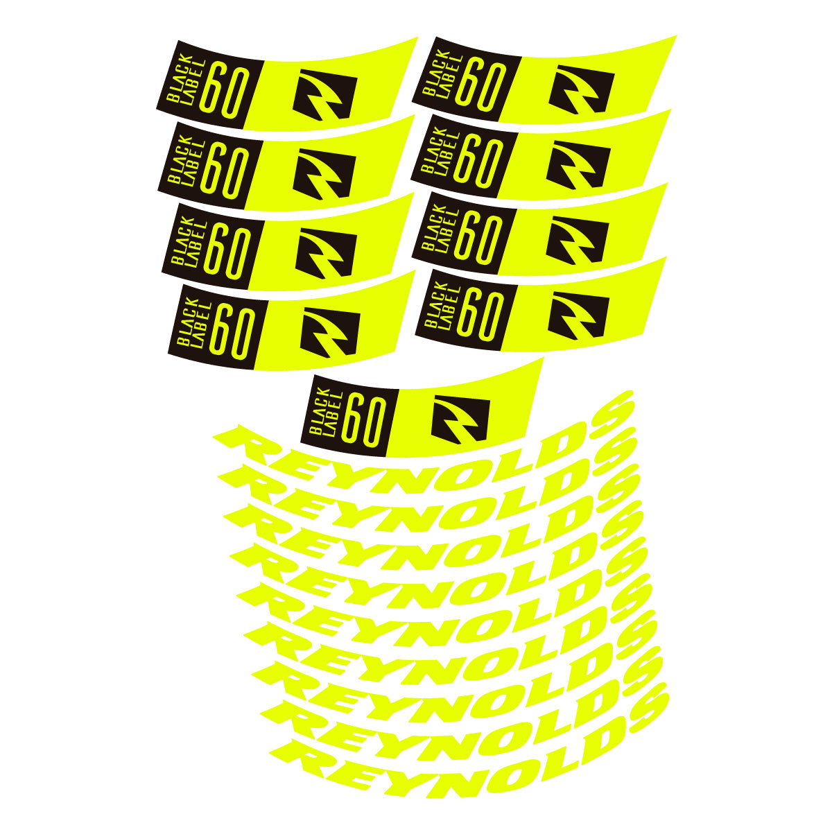 Neon Yellow decal for Reynolds BL60 2026 road wheel 60mm – bike sticker vinyl