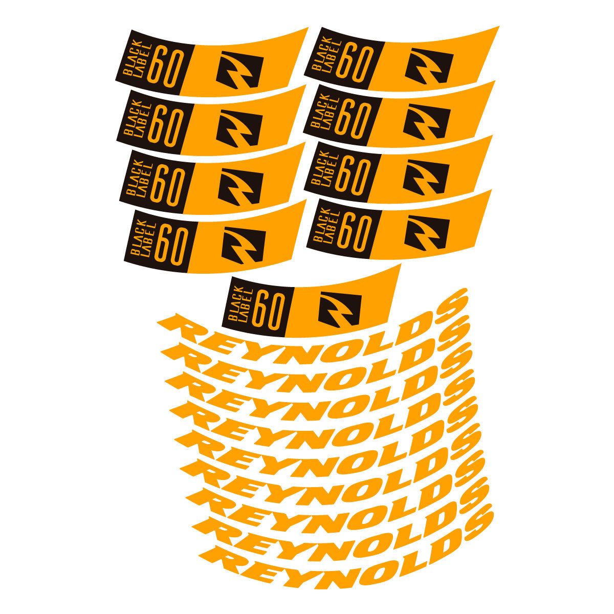 Orange Yellow decal for Reynolds BL60 2026 road wheel 60mm – bike sticker vinyl
