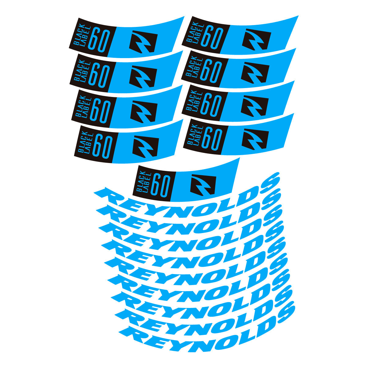 Light Blue decal for Reynolds BL60 2026 road wheel 60mm – bike sticker vinyl