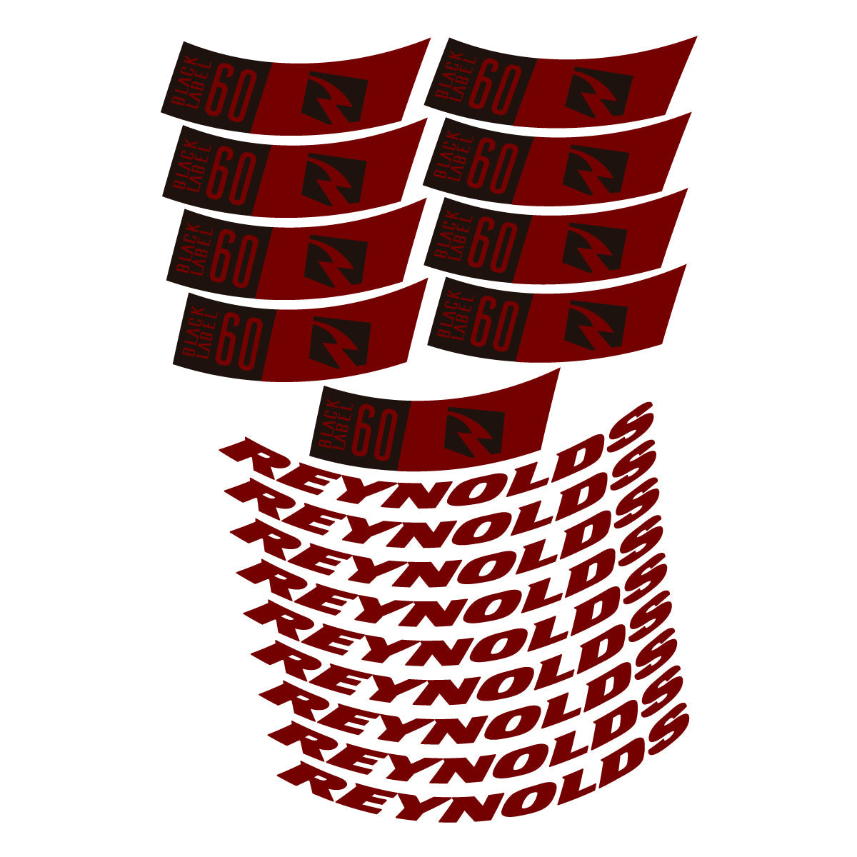 Very Dark Red decal for Reynolds BL60 2026 road wheel 60mm – bike sticker vinyl