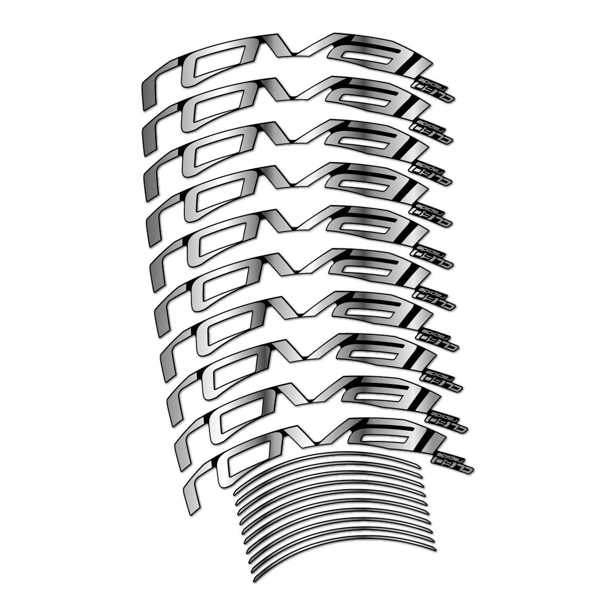 Chrome Silver decal for Roval CL 60 Rim Brake road wheel 60mm – bike sticker vinyl