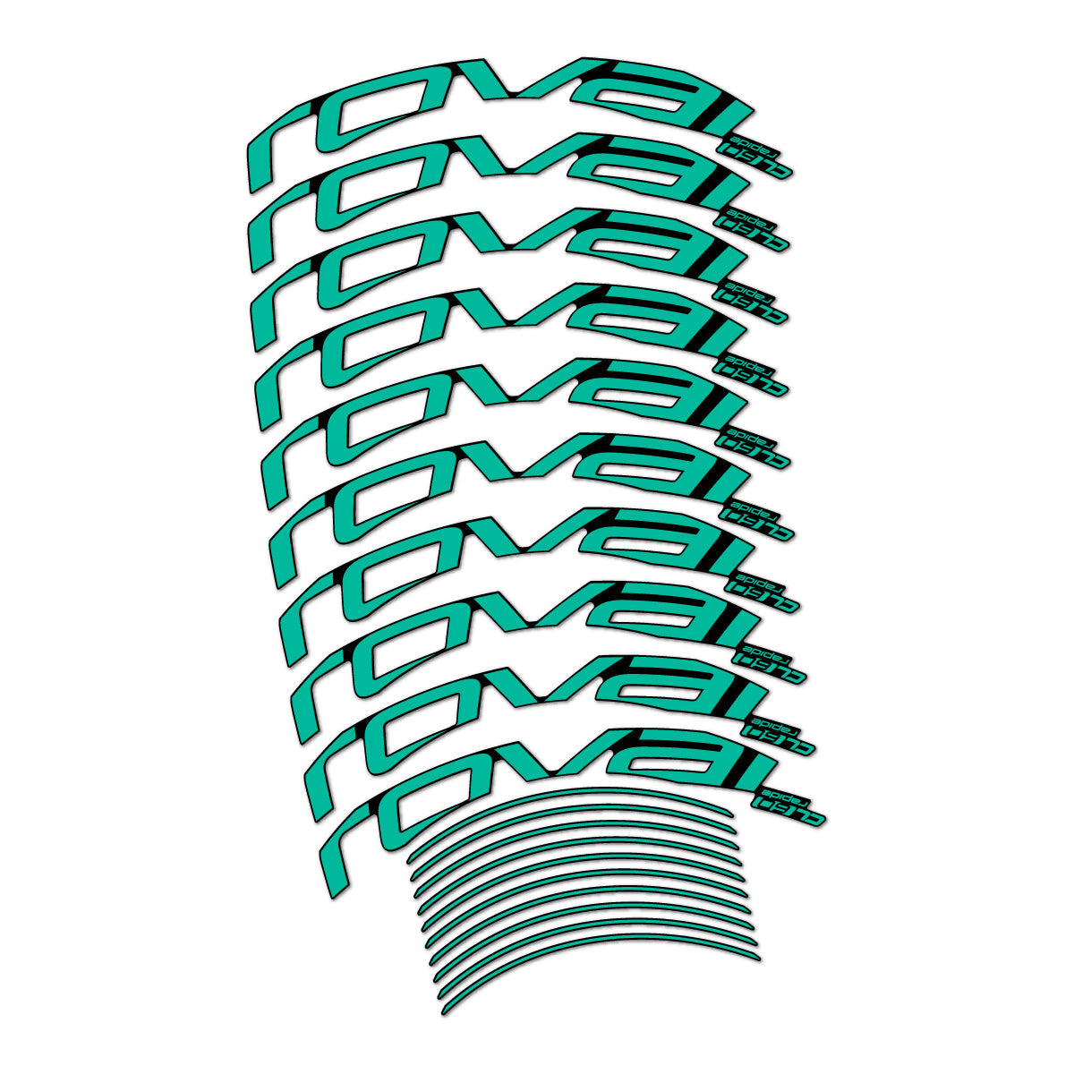 Green Turquoise decal for Roval CL 60 Rim Brake road wheel 60mm – bike sticker vinyl