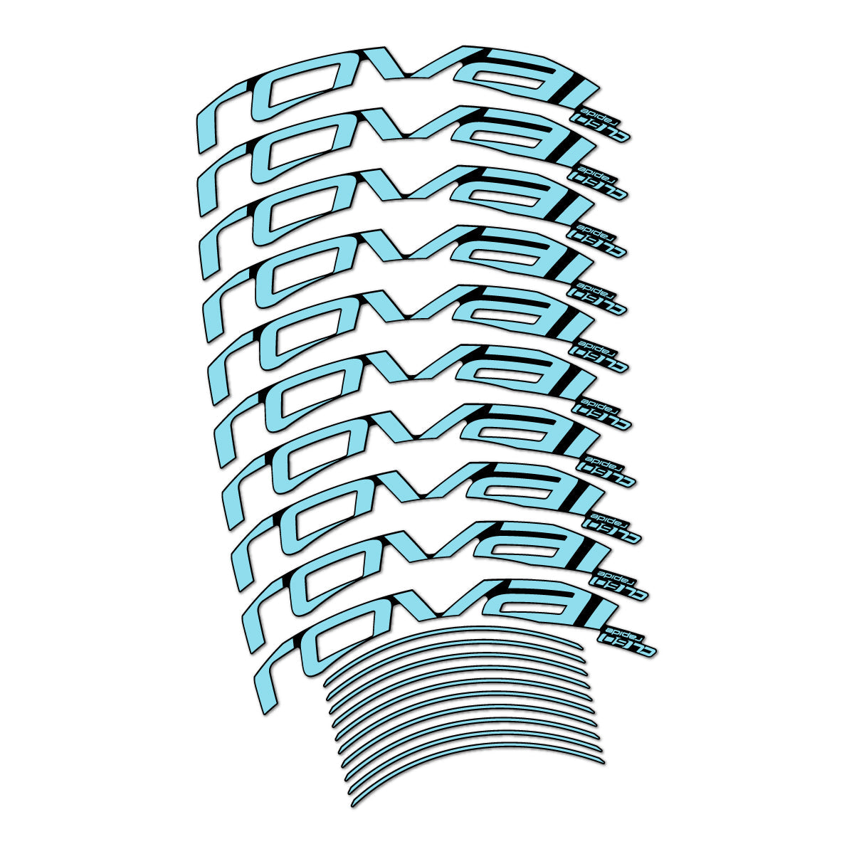 Sky Blue decal for Roval CL 60 Rim Brake road wheel 60mm – bike sticker vinyl