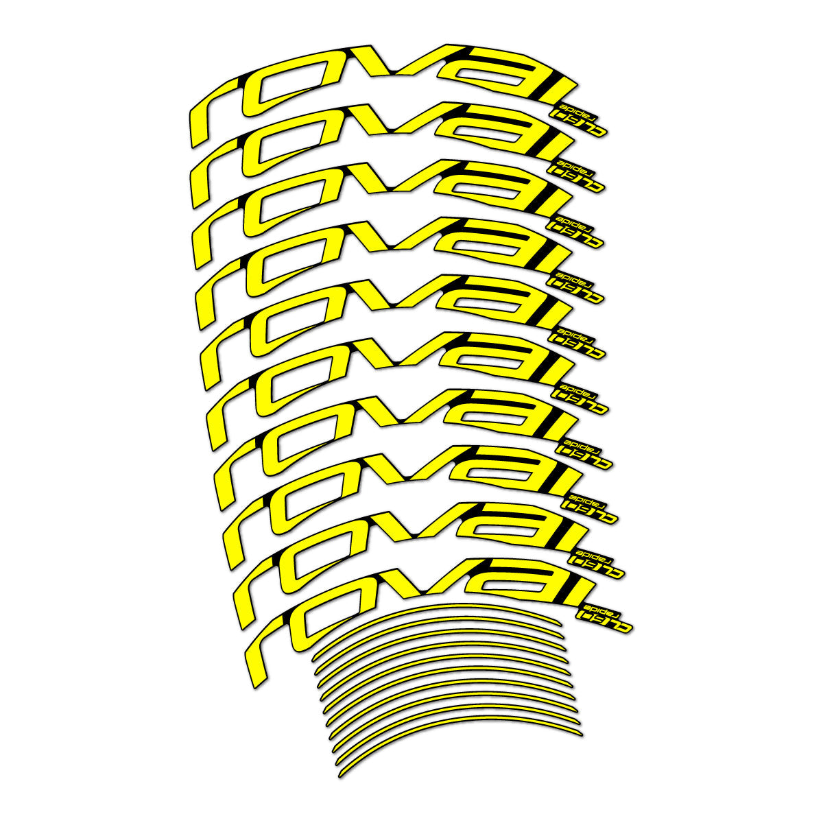 Lemon Yellow decal for Roval CL 60 Rim Brake road wheel 60mm – bike sticker vinyl