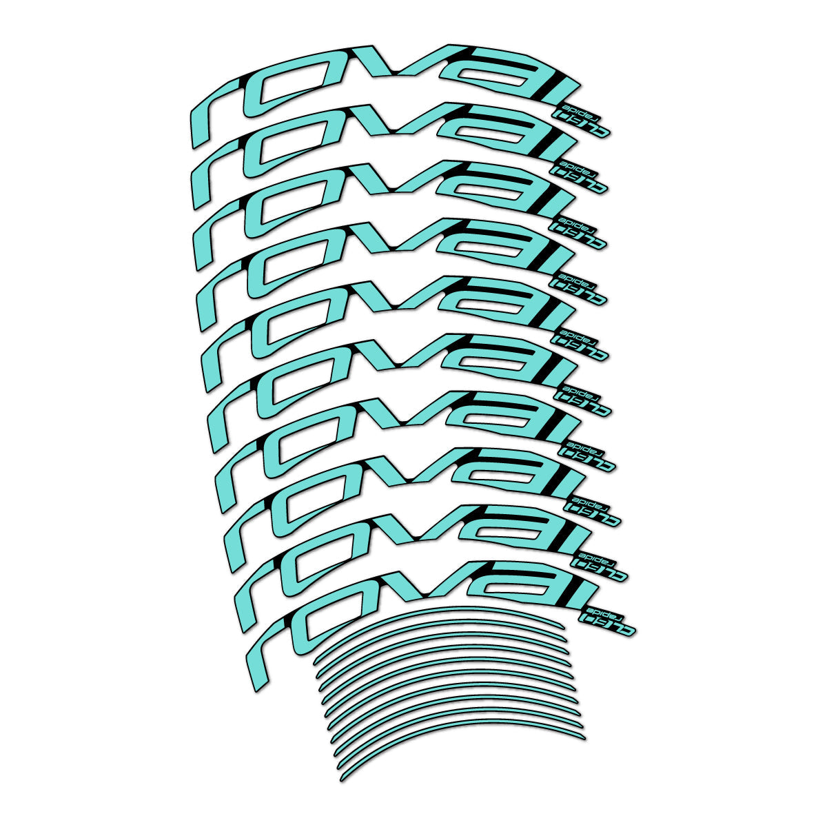 Blue Green decal for Roval CL 60 Rim Brake road wheel 60mm – bike sticker vinyl